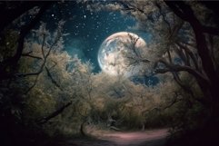 Fairy winter forest moon. Generate Ai Product Image 1