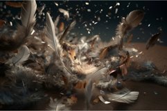 Falling feathers confetti in the air. Generate Ai Product Image 1