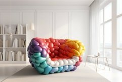 Fantasy bubbles colorful modern armchair in white room. Gene Product Image 1