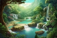 Fantasy jungle water. Generate Ai Product Image 1