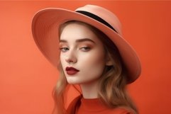 Fashionable hat beautiful woman natural casual. Generate Ai Product Image 1