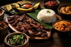 Aromatic Filipino food dishes. Generate Ai Product Image 1