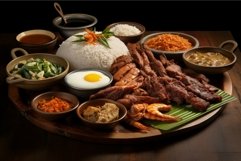 Hearty Filipino food dishes. Generate Ai Product Image 1