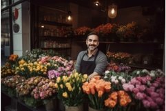 Florist man in shop. Generate ai Product Image 1