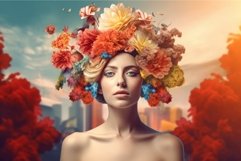 Flower head woman beauty. Generate Ai Product Image 1