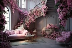 Chic Flowers glamorous interior. Generate Ai Product Image 1