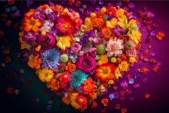 Flower heart colors. Beauty romantic design Product Image 1