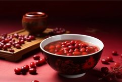 Plate with delicious spicy red beans. Generate Ai Product Image 1