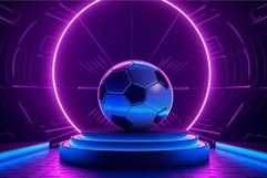 Soccer ball show stage team. Generate Ai Product Image 1