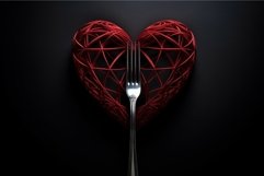 Forks heart valentine dish. Generate Ai Product Image 1