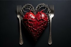 Romantic Forks heart valentine dish. Generate Ai Product Image 1