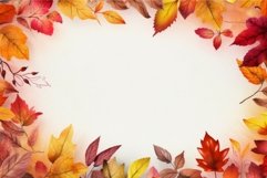 Vibrant frame autumn leaves forest. Generate Ai Product Image 1
