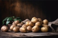 Fresh potatoes table. Generate Ai Product Image 1