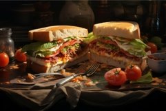 Crispy Fresh sandwiches. Generate Ai Product Image 1