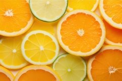 Fresh sliced citrus fruits background. Generate ai Product Image 1