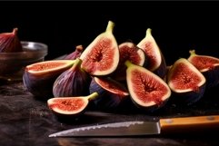 Aromatic Fresh sliced figs. Generate Ai Product Image 1