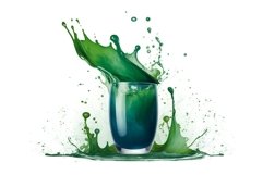 Fresh spirulina smoothie on white background. Generate ai Product Image 1
