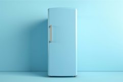 Spacious Blue fridge background. Generate Ai Product Image 1
