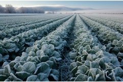 Frozen field cabbage. Generate Ai Product Image 1