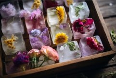Frozen ice flowers box. Generate Ai Product Image 1