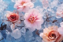 Delicate Frozen ice flowers. Generate Ai Product Image 1