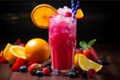 Refreshing Fruit frizzle juice. Generate Ai Product Image 1