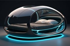 Visionary Futuristic looking bed. Generate Ai Product Image 1