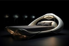 High-tech Futuristic looking bed. Generate Ai Product Image 1
