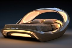 Avant-garde Futuristic looking bed. Generate Ai Product Image 1