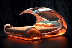 Ultramodern Futuristic looking bed. Generate Ai Product Image 1