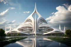 High-tech Futuristic architecture. Generate Ai Product Image 1