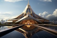 Dynamic Futuristic architecture. Generate Ai Product Image 1