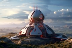 Visionary Futuristic observatory. Generate Ai Product Image 1