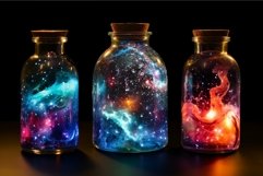 Mysterious Galaxy bottle dust. Generate Ai Product Image 1