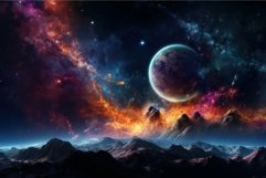 Galaxy colorful space. Generate Ai Product Image 1