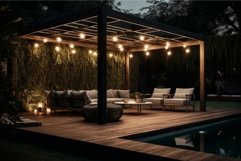 Garden outside terrace evening. Generate Ai Product Image 1