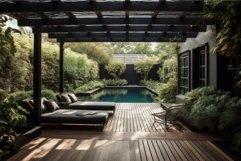 Garden outside terrace. Generate Ai Product Image 1