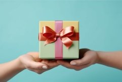 Gift box in female hand for love holiday. Generate Ai Product Image 1