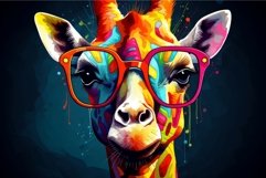 Colorfully-adorned Giraffe glasses. Generate Ai Product Image 1