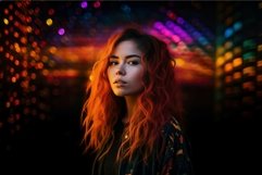 Girl rainbow hair. Generate Ai Product Image 1