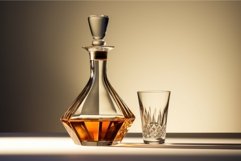 Glass and decanter on house table. Generate Ai Product Image 1