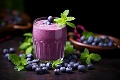 Nutritious Fresh blueberry smoothie. Generate Ai Product Image 1