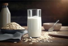 Glass oat milk. Generate ai Product Image 1