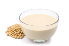 Glass soy milk drink. Generate Ai Product Image 1