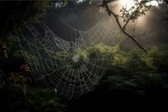 Glistening spider webs. Generate Ai Product Image 1