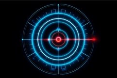 Glowing cyber target circle. Generate Ai Product Image 1