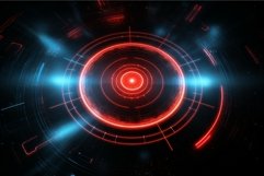 Brilliant Glowing cyber target circle. Generate Ai Product Image 1