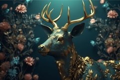 Golden deer head. Generate Ai Product Image 1