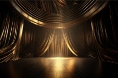 Golden curtains stage. Generate Ai Product Image 1