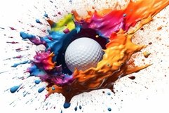 Golf ball color splash. Generate Ai Product Image 1